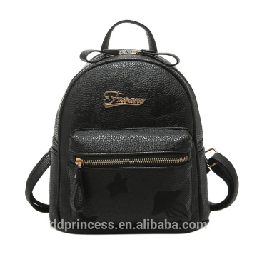 2017 bolso de la manera diseño simple bolso de cuero niñas rosa negro bolso mujeres